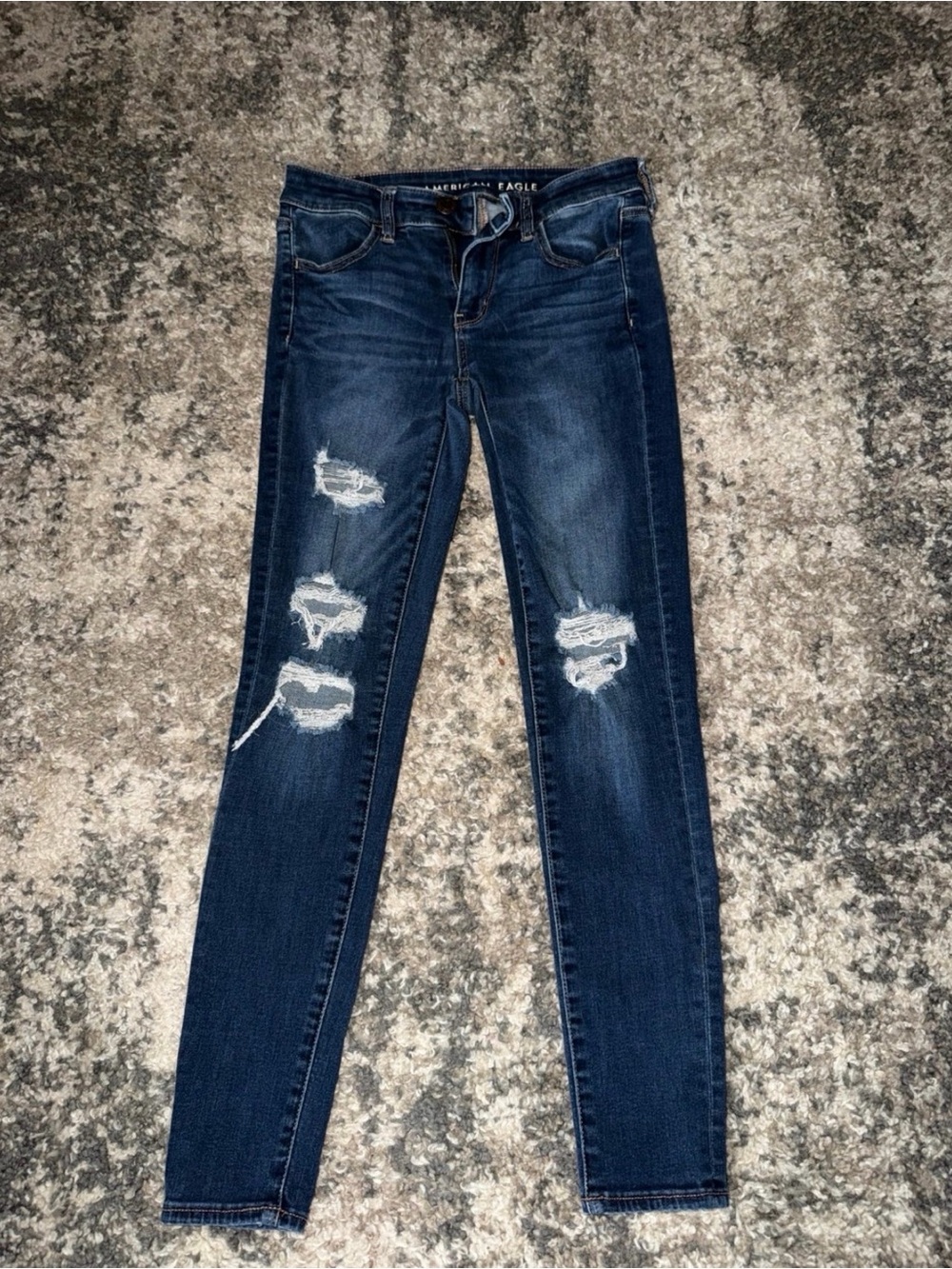 American Eagle Outfitters Navy Distressed Women's Skinny Jeans